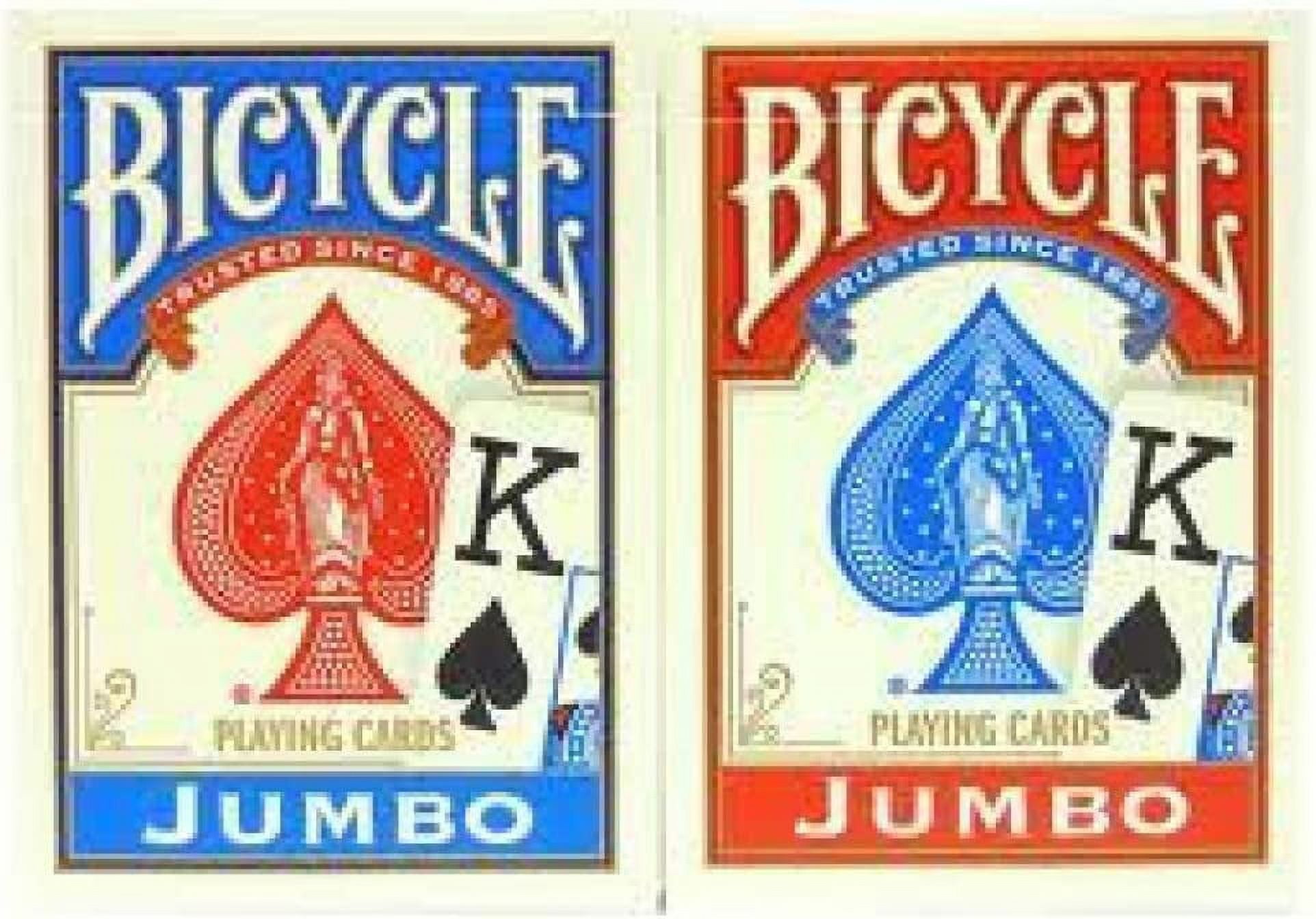 Bicycle Poker Size Jumbo Faces Standard Index Playing Cards, 4 Piece