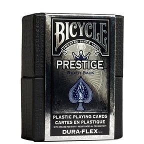 Bicycle Prestige Plastic Premium Playing Cards, Standard Index, 1 Deck (Red or Blue - Color May Vary)
