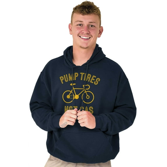 Bicycle Pump Tires Not Gas Eco Biker Unisex Plus Fleece Graphic Hoodie Brisco Brands 4X