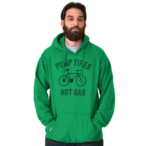 Bicycle Pump Tires Not Gas Eco Biker Unisex Plus Fleece Graphic Hoodie Brisco Brands 2X