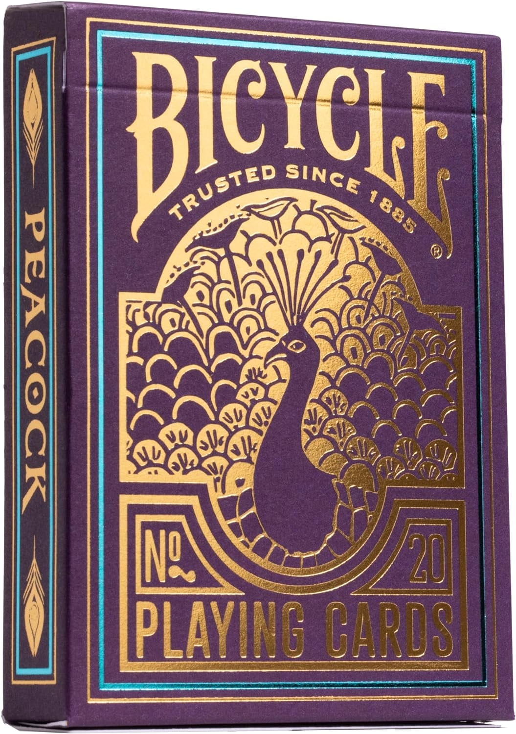 Bicycle Purple Peacock Playing Cards, Gold Cold Foil Playing Card Deck