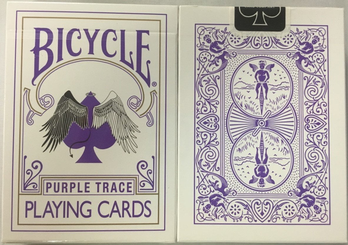 Bicycle Purple Trace Playing Cards Angel Devil Design