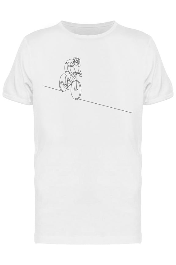 Bicycle Racer Line Draw T-Shirt Men -Image by Shutterstock, Male x-Large