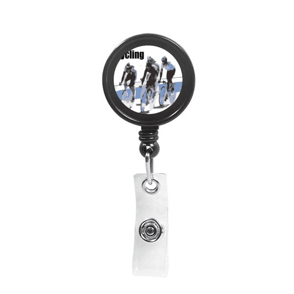 Bicycle Racing Match Art Deco  Fashion Retractable Keychain Badge Holder ID Badge