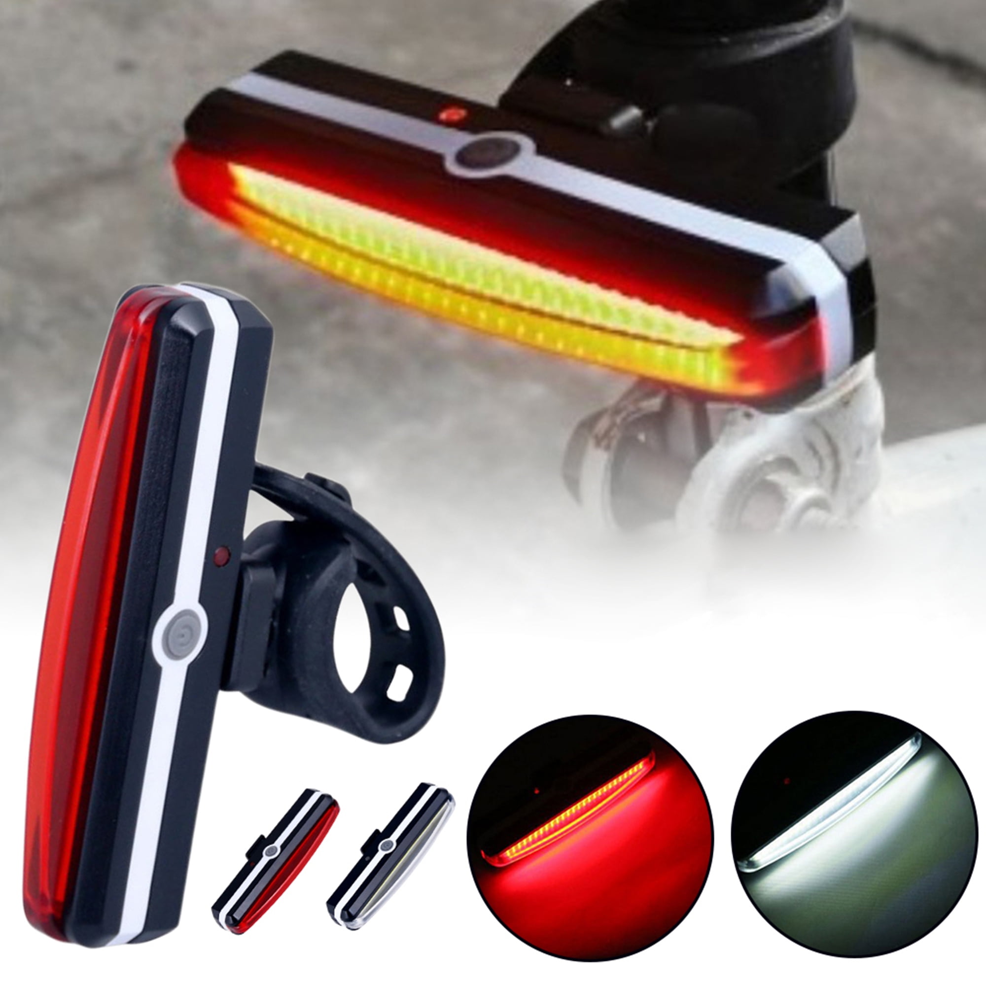 Bicycle Rear Light USB Rechargeable Taillight MTB Road Bike Waterproof ...