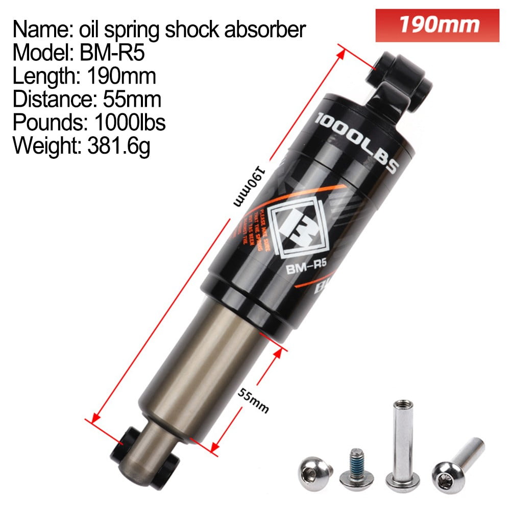 Bicycle Rear Shock Absorber 125190mm 1000LBS ebike Electric Scooter