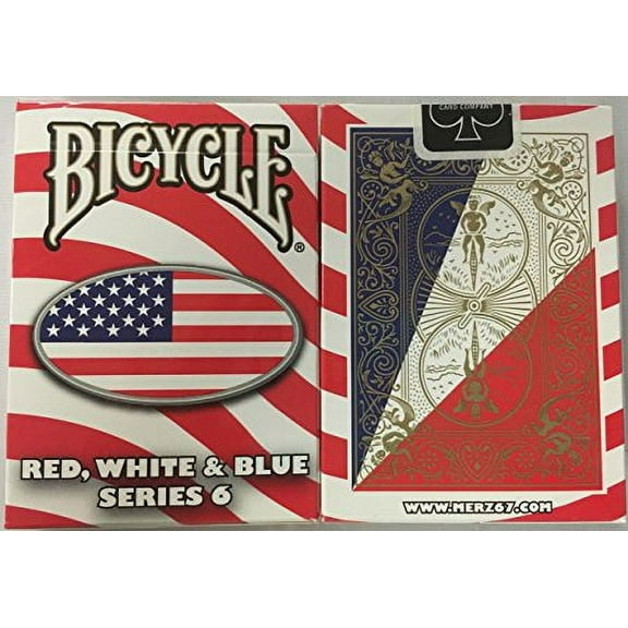 Bicycle Red, White and Blue Series 6 Oval Design Playing Cards