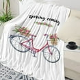 Bicycle Retro Style Flannel Blanket Travel Picnic Blanket Portable Soft