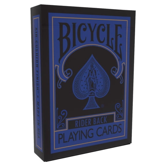 Bicycle Reverse Playing Cards Blue & Black - Black Reversed Back USPCC Premium Deck for Magicians, Cardists & Collectors