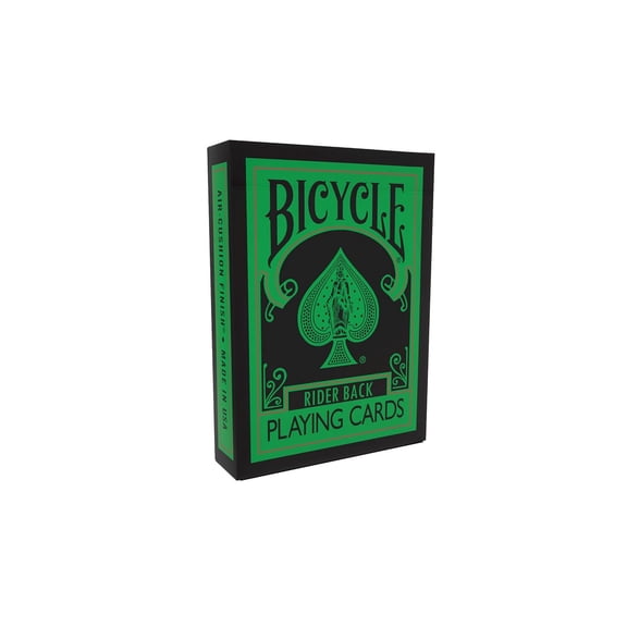 Bicycle Reverse Playing Cards Green & Black - Black Reversed Back USPCC Premium Deck for Magicians, Cardists & Collectors
