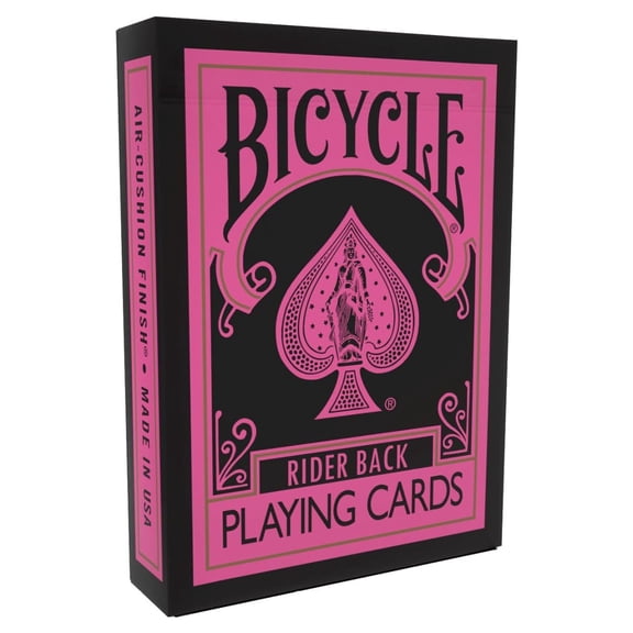Bicycle Reverse Playing Cards Pink & Black - Black Reversed Back USPCC Premium Deck for Magicians, Cardists & Collectors