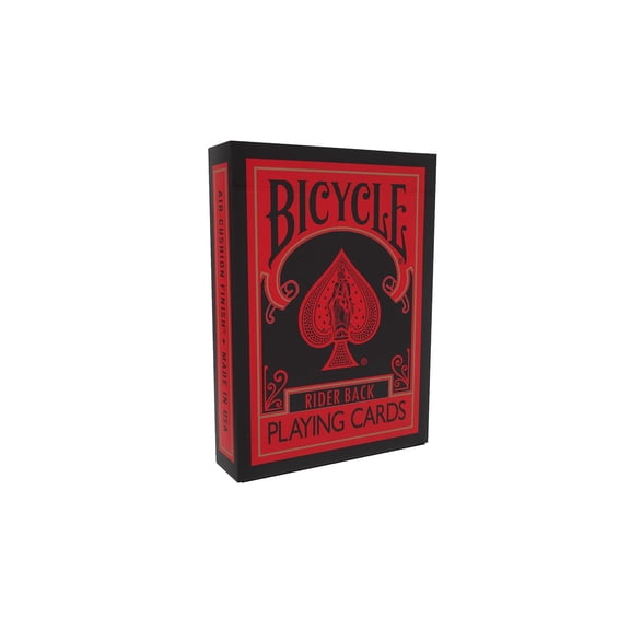 Bicycle Reverse Playing Cards Red & Black - Black Reversed Back USPCC Premium Deck for Magicians, Cardists & Collectors