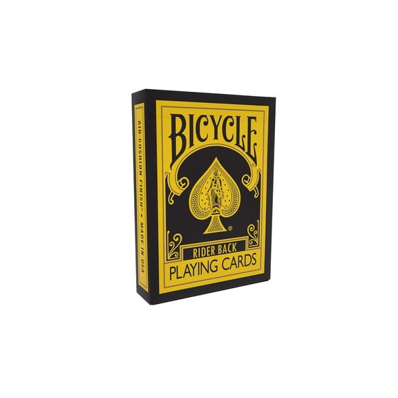 Bicycle Reverse Playing Cards Yellow & Black - Black Reversed Back USPCC Premium Deck for Magicians, Cardists & Collectors
