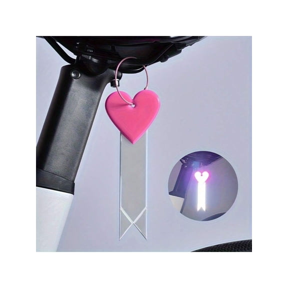 Bicycle Safety Flag With Heart Shaped Reflective PVC Tail Light White Pink Night Riding Accessories High Visibility Gear For Bicycles Backpacks Helmets