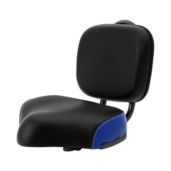 Bicycle Seat with Backrest,Wide Bike Padded PU Cushion Saddle with Back Support,High-Density Foam Cushion Height Adjustable for Most Tricycles/Electric Vehicles