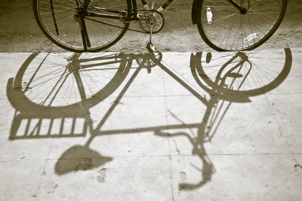Bicycle Shadow Canvas Art - David DuChemin Design Pics (19 x 12)