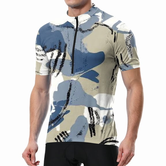Men's Short Sleeve Cycling Jersey Moisture Wicking Quick Dry Biking Shirt Breathable Mesh Cycling Clothing for Trail Road Riding Coffee L