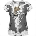 thumbnail image 1 of Bicycle Sloth Funny Grunge Splatter All Over Womens T Shirt Multi 2XL, 1 of 2