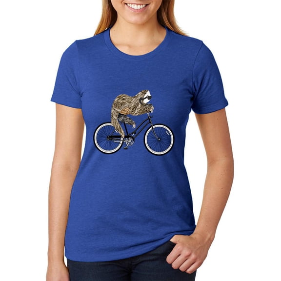 Bicycle Sloth Juniors Soft Heather T Shirt Heather Royal MD