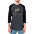 thumbnail image 1 of Bicycle Sloth Mens Soft Raglan T Shirt Heather Black-Black 2XL, 1 of 1