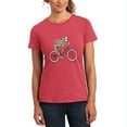 thumbnail image 1 of Bicycle Sloth Womens Soft Heather T Shirt Heathered Watermelon LG, 1 of 1