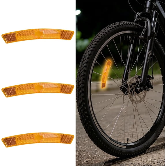 Bicycle Spoke Reflector Set, High Visibility Wheel Reflectors for Mountain & Road Bikes, Yellow + White4 Pcs (k)