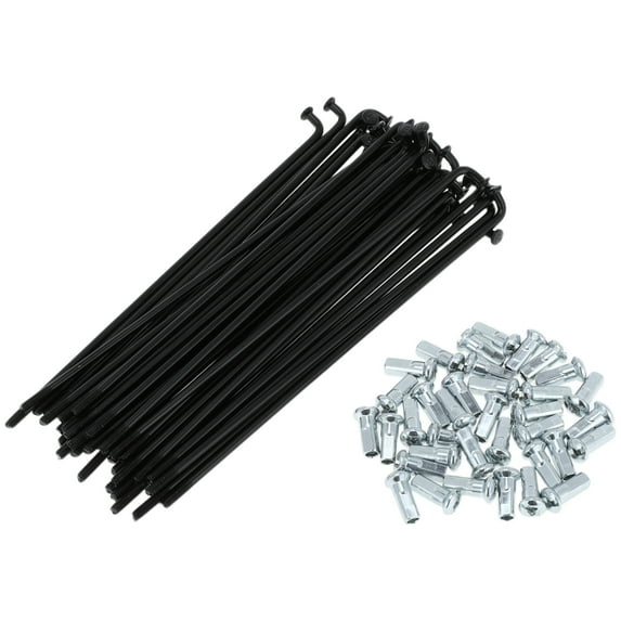 Unique Bargains Bicycle Spokes 12G Bike Wheel Spokes Carbon Steel Black 1 Set Black-136mm