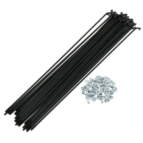 Unique Bargains Bicycle Spokes 12G Bike Wheel Spokes Carbon Steel Black 1 Set Black-257mm