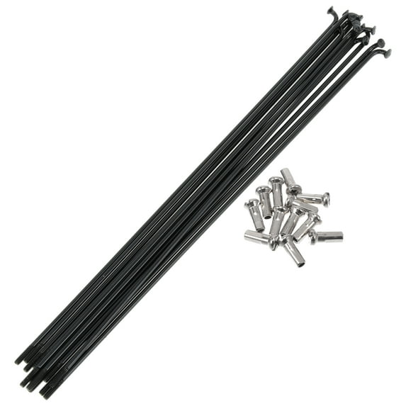 Unique Bargains Bicycle Spokes 14G Bike Wheel Spokes 304 Stainless Steel 1 Set Black-197mm