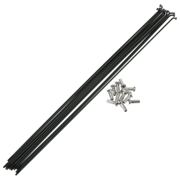 Unique Bargains Bicycle Spokes 14G Bike Wheel Spokes 304 Stainless Steel 1 Set Black-295mm