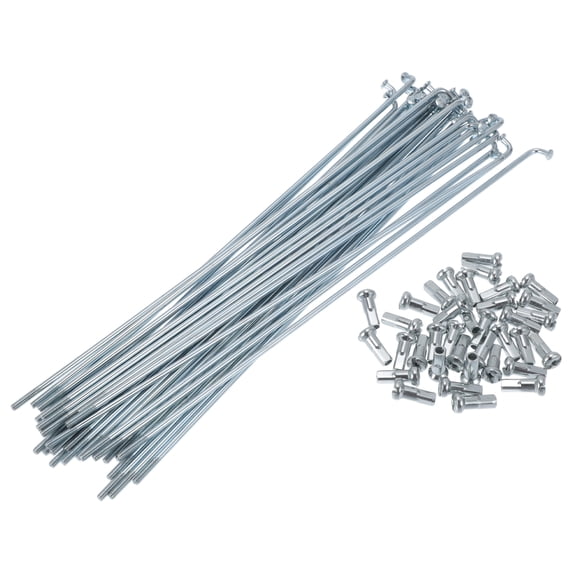 Unique Bargains Bicycle Spoke Bike Wheel Spokes Nipple 1 Set 13G 45 Steel Galvanized Silver Tone-191mm