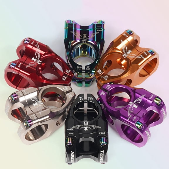 Bicycle Stem Dh Cnc Bicycle Handlebar Stem Mtb 35Mm Length Mountain Bike Stem For Front Fork Diameter 28.6Mm Handlebar 31.8Mm Orange Fangkenuo