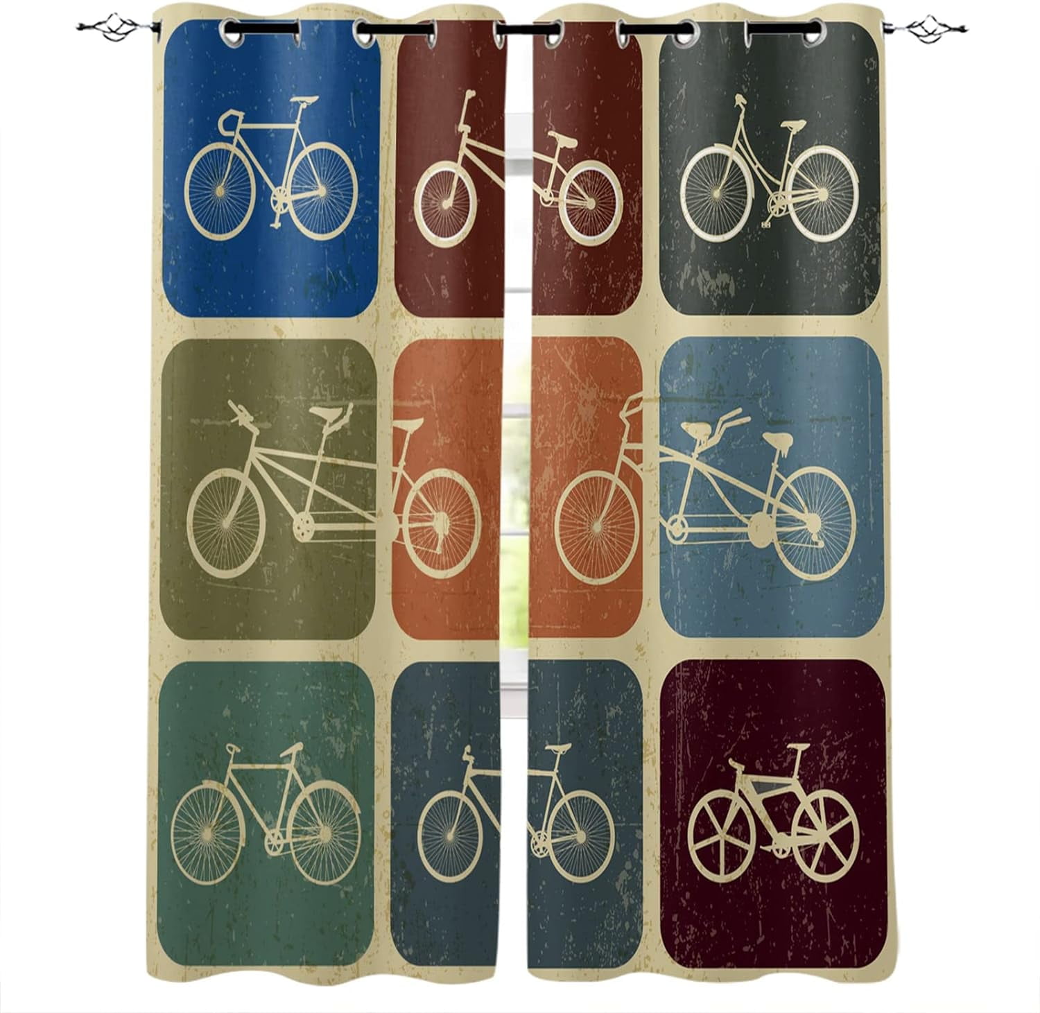 Bicycle Style Blackout Pattern,ful Checkered Background 3D 2 Panels,Top ...