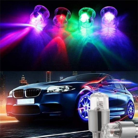 Bicycle Tire Lights 2 Pack - Wheel Smart Sense Perimeter Light with Vibration Sensor - LED Valves Stems Lights for Bike Tires - Auto On/Off Safety Accessory for Cycling Night