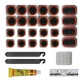 thumbnail image 1 of 24Pcs Bike Patch Kit - Bicycle Tire Inner Tube Repair Kit with Vulcanizing Fluid/Rubber Cement, Patches, Metal Rasp, Levers - For All Types of Bikes, BMX, E-Scooters - by Mobi Lock, 1 of 5
