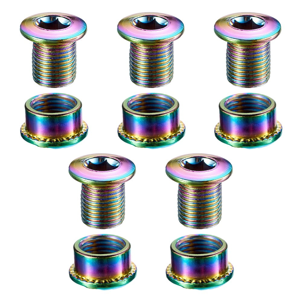 5Pcs Bike Crankset Chainring Bolts & Nuts Chainwheel Bolts Screws