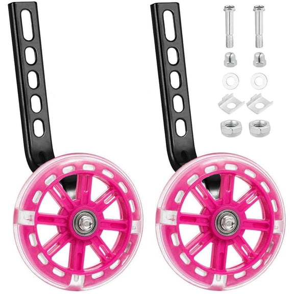 Bicycle Training Wheels, Adjustable Bike Stabilizer, Mute Auxiliary Wheel Kit, Durable Stabiliser for Multiple Size Bikes, Bike Balance Auxiliary Accessory,2 Pcs