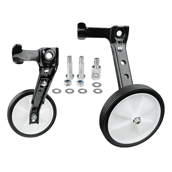 Bicycle Training Wheels, Pair Of Bike Stabilizer Support Wheels For 16 18 20 22 24 Inch Single-Speed Bicycles, Steel Training Wheel Set With Mounting Brackets And Screws,black