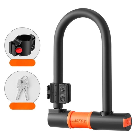 Bicycle U Lock with Steel Cable, Alloy Steel Heavy Duty Anti Theft Bike Lock for Electric Bike Outdoor Riding