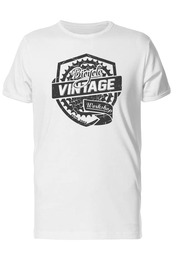 Bicycle Vintage Workship Est2002 T-Shirt Men -Image by Shutterstock, Male Medium