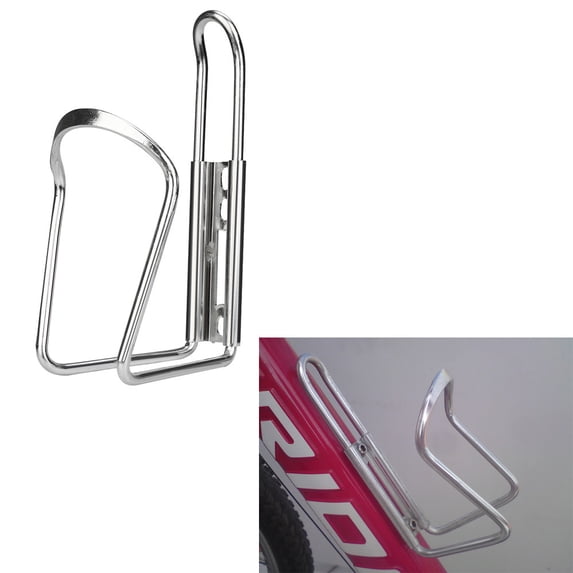 Bicycle Water Bottle Cage、Aluminum Bike Water Bottle Holder for Mountain Road Bicycle, Secure Fit Cycling Accessories for Outdoor Sports C#032 Silver