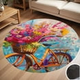 thumbnail image 1 of Bicycle With Basket Of Flowers Round Carpet Living Room Bedroom Home Decoration Coffee Table Mat Lounge Rug Chair Mats, 1 of 5