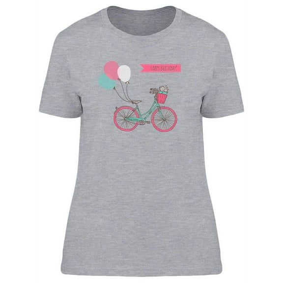 Bicycle With Colorful Balloons T-Shirt Women -Image by Shutterstock, Female Medium