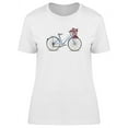 thumbnail image 1 of Bicycle With Flowers Design T-Shirt Women -Image by Shutterstock, Female Medium, 1 of 2