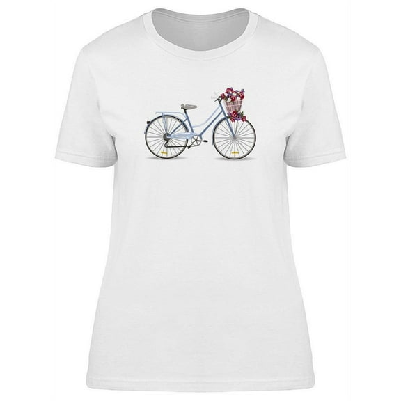 Bicycle With Flowers Design T-Shirt Women -Image by Shutterstock, Female x-Large