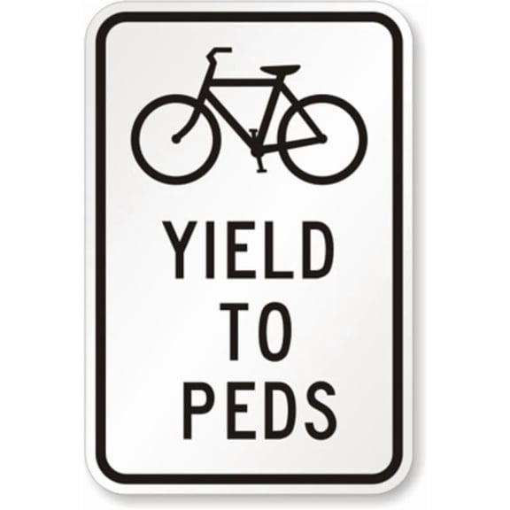 Bicycle Wrong Way Aluminum Weatherproof 8" x 12" Sign