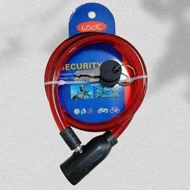 Bicycle lock with key, straight cable lock 4 colors optional, anti-theft security cable for bicycles, scooters, kayaks, paddlebo