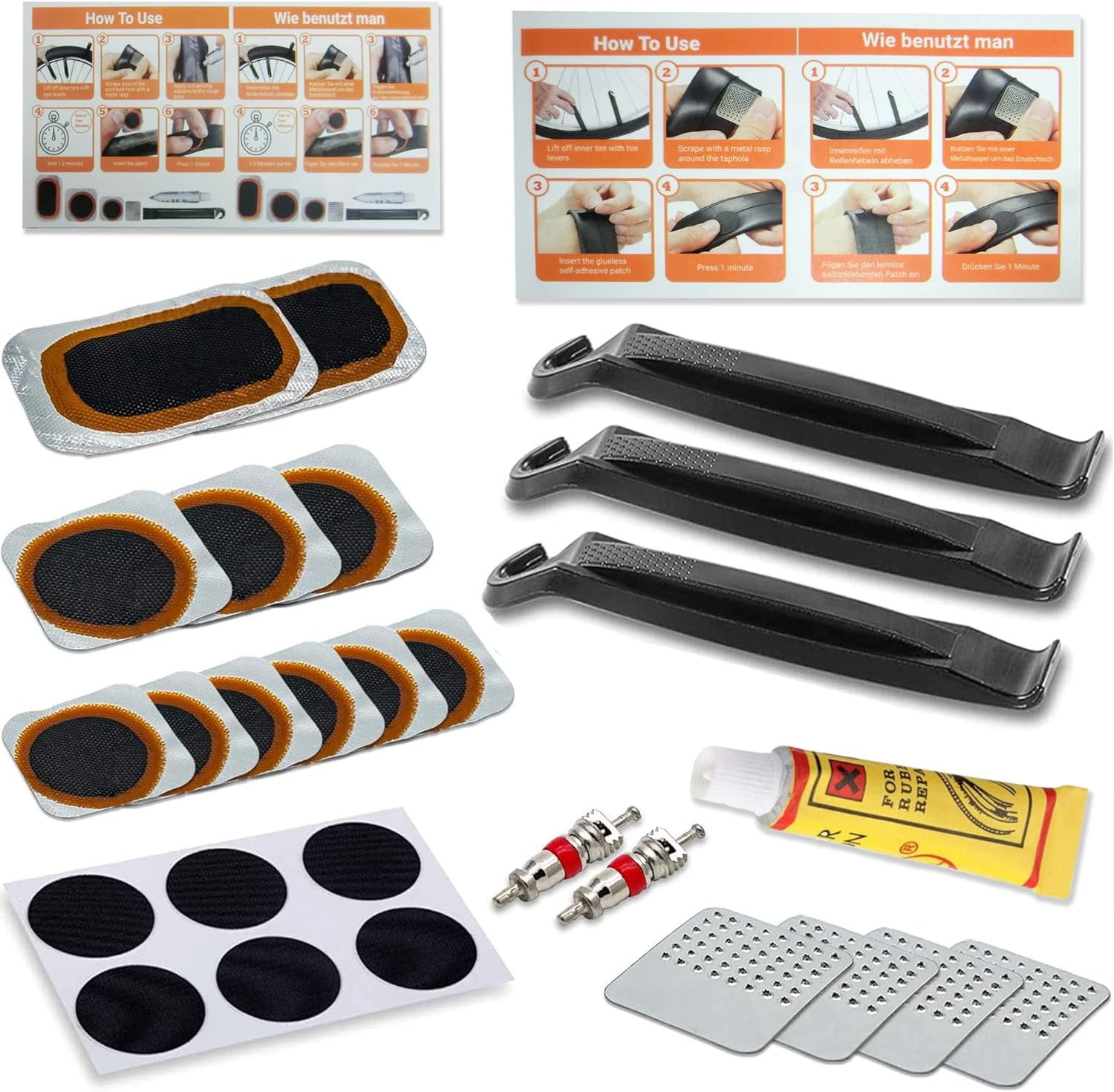 Bicycle puncture repair kit Special patch adhesive Including traction rod Inner tube replacement tool Walmart
