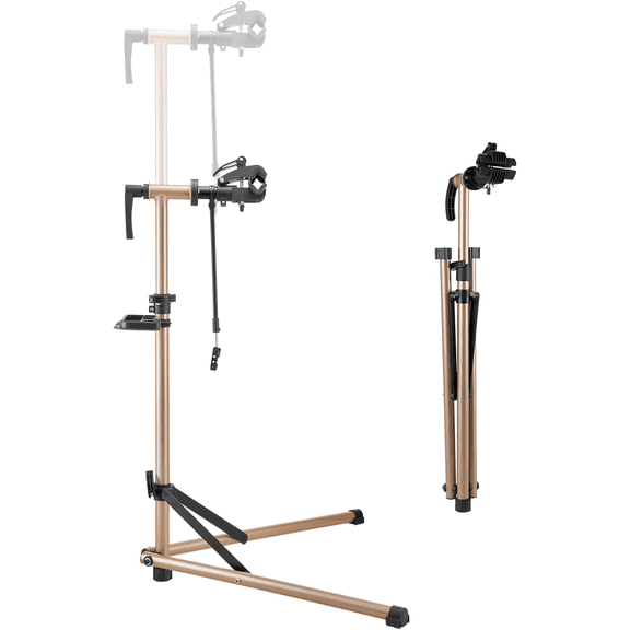 Bicycle repair rack, 88 lbs capacity, height adjustable from 41.3 to 59.8 inches, with magnetic tool tray, foldable.