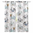 thumbnail image 1 of Bicycles Blackout Curtains for Bedroom, White Vintage Vehicle Modern Abstract Art Thermal Insulated Kitchen Drapes with Grommets, Light Blocking Window Treatment, 2 Panels 52" x 63", 1 of 7